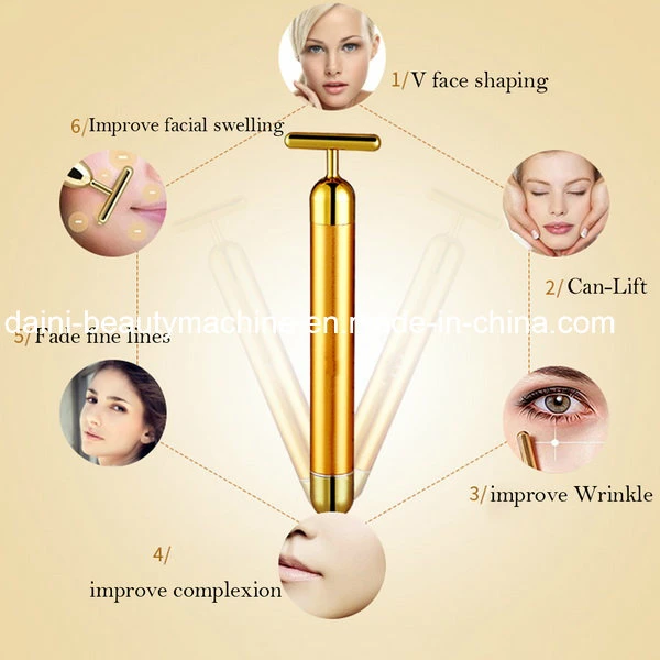 24k Gold Beauty Bar Facial Roller Serum Massage Derma Skincare Antiage Treatment