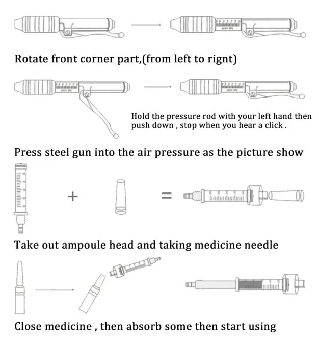 Professional Hyaluron Filler Pen Hyaluronic Acid Injector Pen with Ampoule